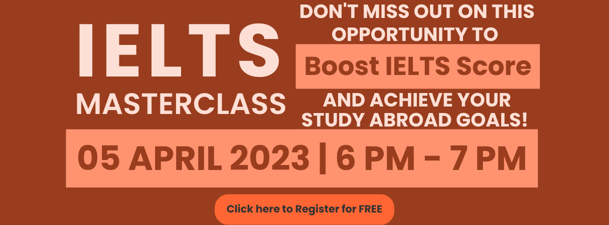 IELTS Masterclass by Admit Achievers on 5 April 2023 from 6pm to 7pm India Time Zone