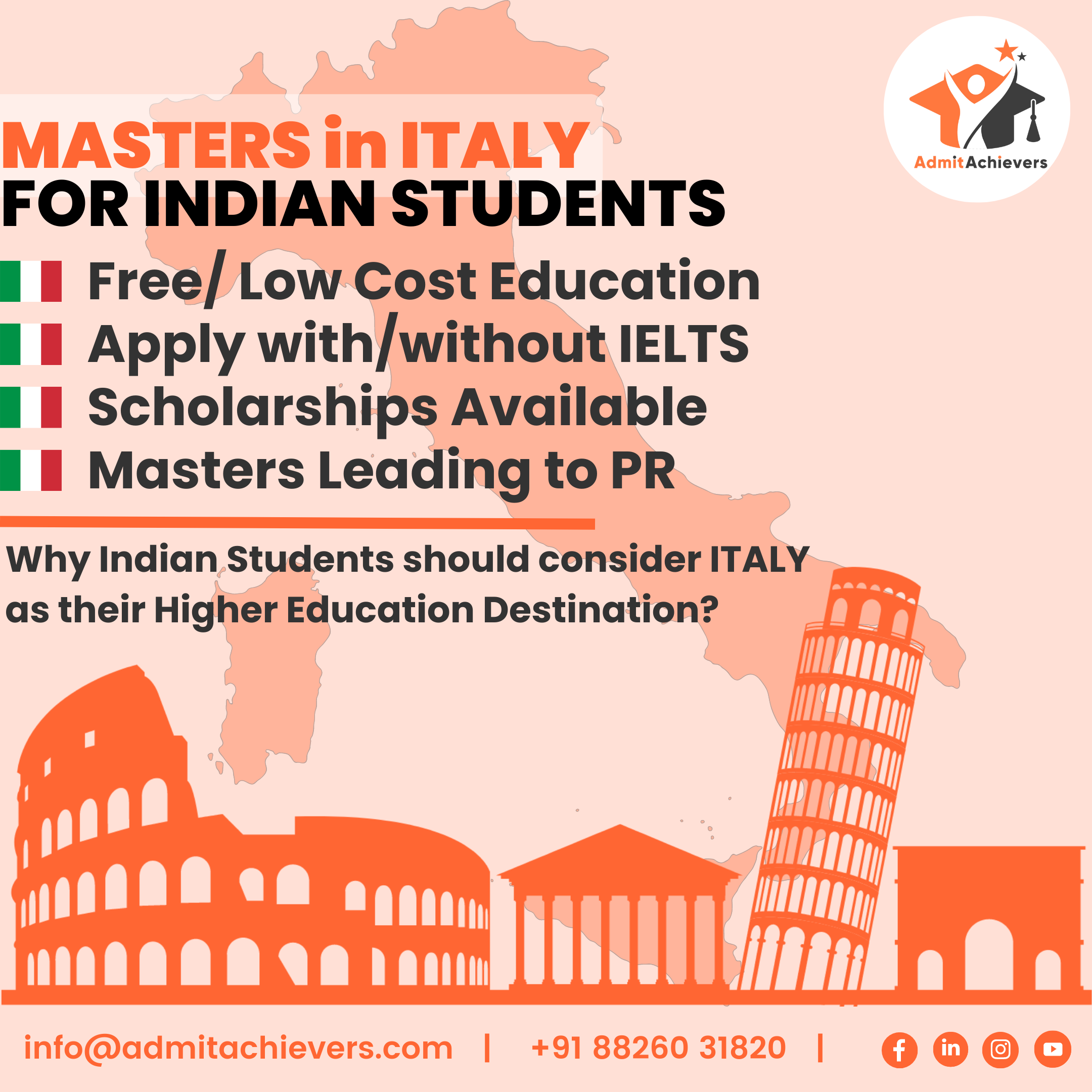 Study Abroad Masters in Italy for Indian Students